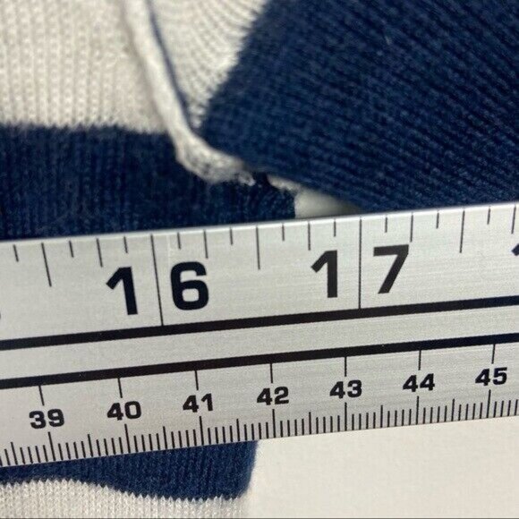 Splendid Cashmere Blend Blue White Striped Pullover Sweater Size Small‎ SE5628X2 - Picture 9 of 11